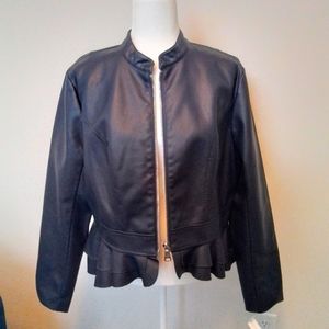 NY&C Faux Leather Blue Jacket